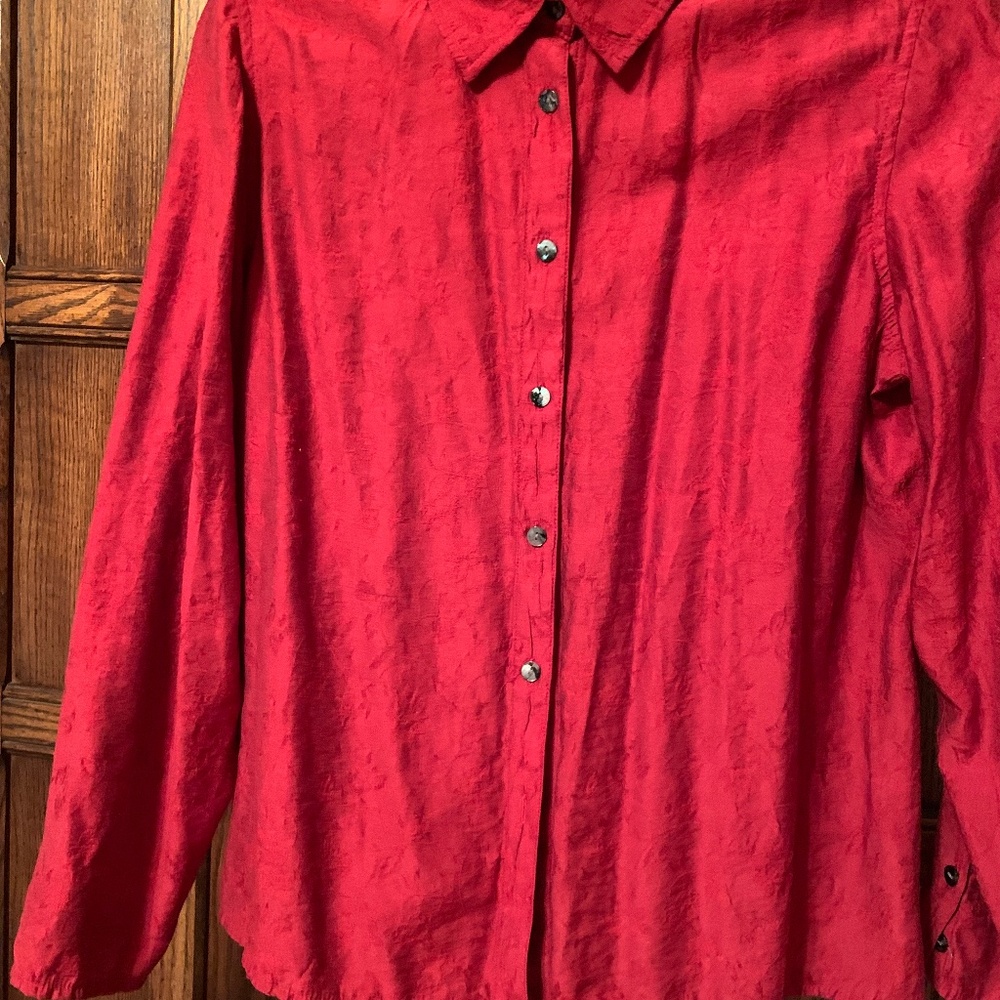 lovely red JJill blouse Size M